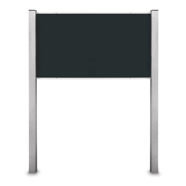Corkboard, Fabric, 3 Door, Satin/Blk, 72x48"